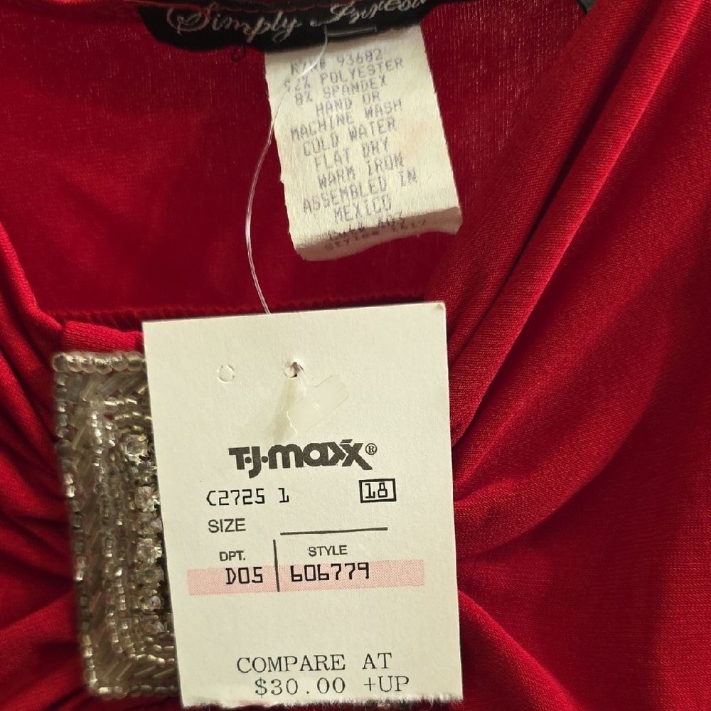 Simply Irresistible Red Tiered Camisole with Square Metallic Accent Size M - Picture 7 of 7